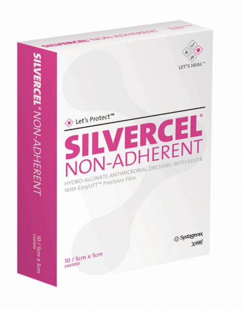 SILVERCEL™ NON ADHERENT Antimicrobial Alginate Dressing with EASYLIFT Precision Film Technology